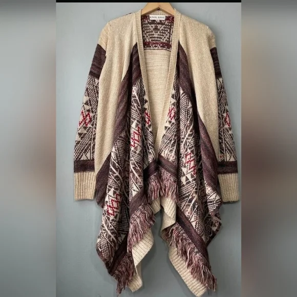 Lucky Brand Cream and Brown Cardigan Sweater - Picture 4 of 4